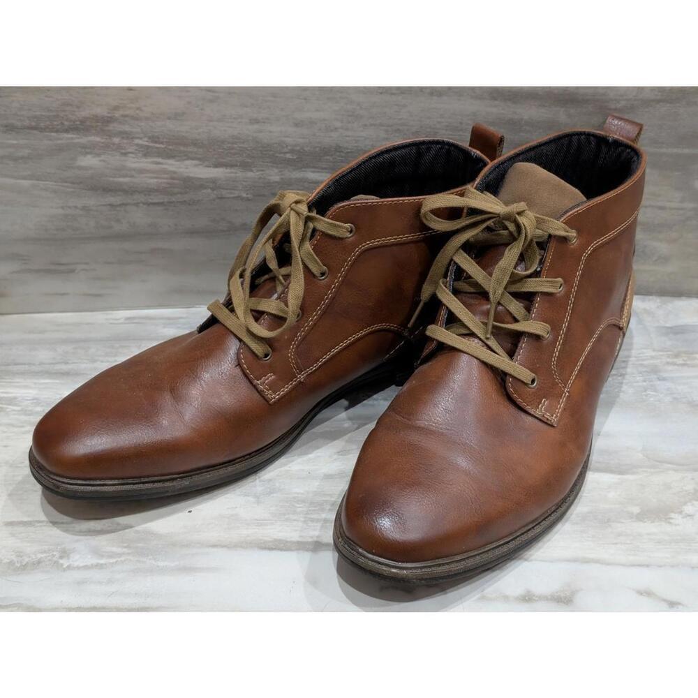Sonoma Brown Faux Leather Men's Chukka Boots Sz 13